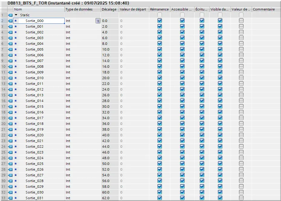 DB813_BITS_F_TOR forçage sortie