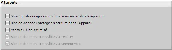 Attributs pas d'Accès au bloc optimisé